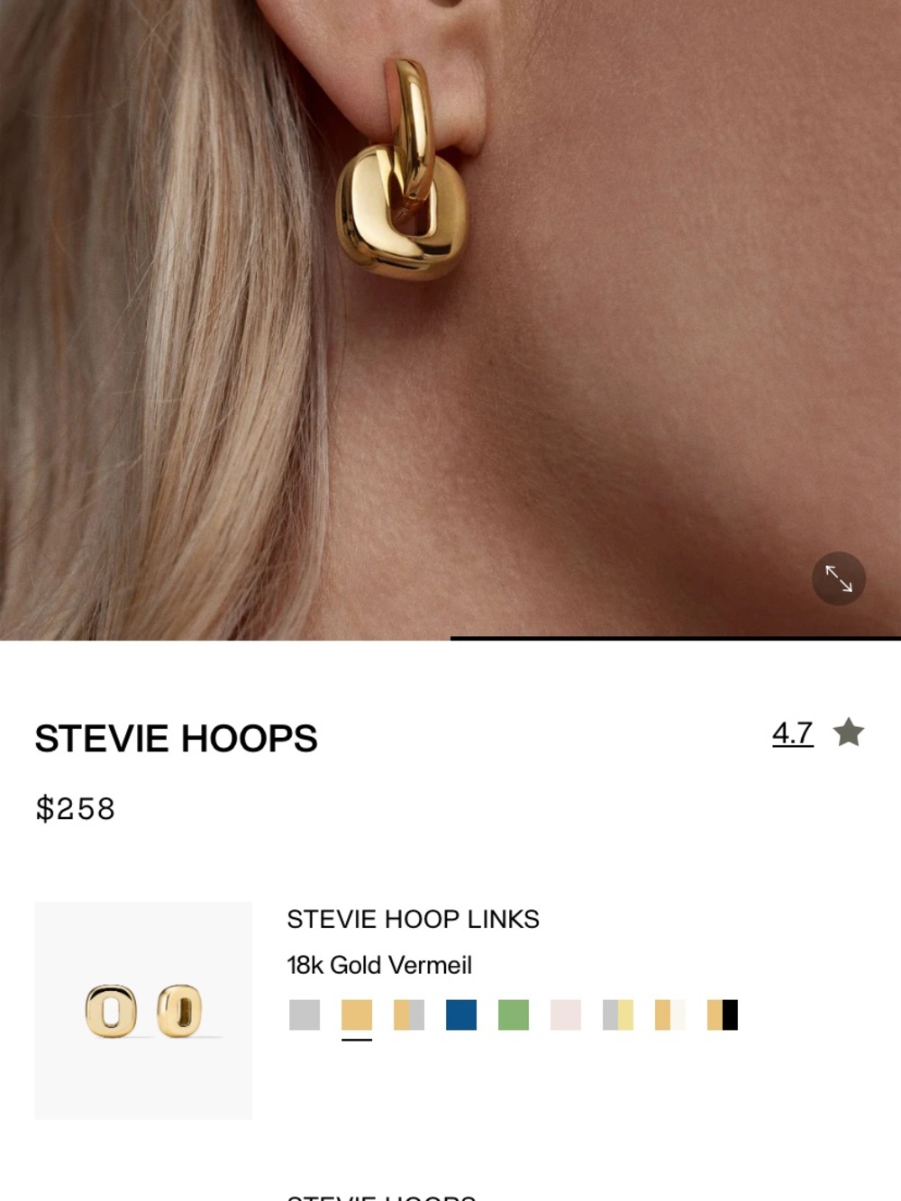 Mejuri Stevie Hoops with Two Hoop Links - Picture 6 of 6